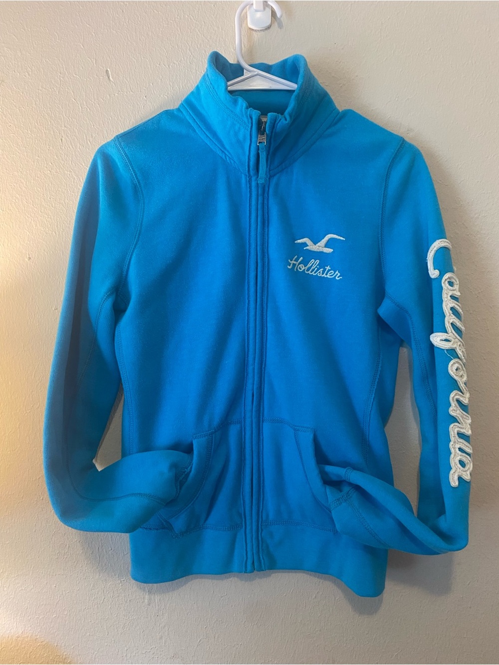Women’s Hollister Y2K Track Zip Up Sweatshirt Blue SzM